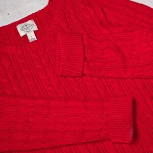 ST JOHNS BAY Chunky Cable Knit Sweater Women Large Nylon Classic NormCore Preppy